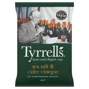 Tyrrell's Sea Salt & Cider Vinegar Crisps 40g (24 Pack)