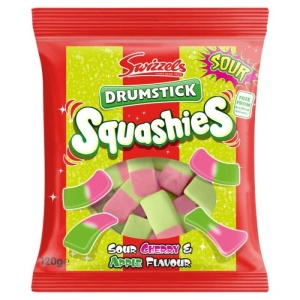 Swizzels Squashies Sour Cherry & Apple 120g Bag (12 Pack)