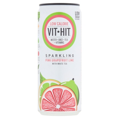 Vit Hit Pink Grapefruit & Lime Sparkling Can 330Ml (12 Pack)