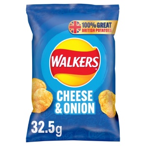 Walkers Cheese & Onion Crisps 32.5g (32 Pack)