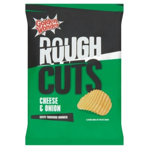 Golden Wonder Rough Cut Cheese & Onion Crisps 47.5g (36 Pack)