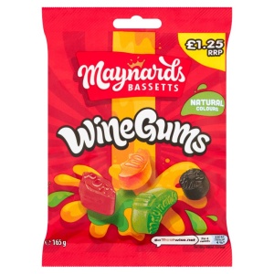 Maynards Bassetts Wine Gums 165g (12 Pack) Price Marked £1.25