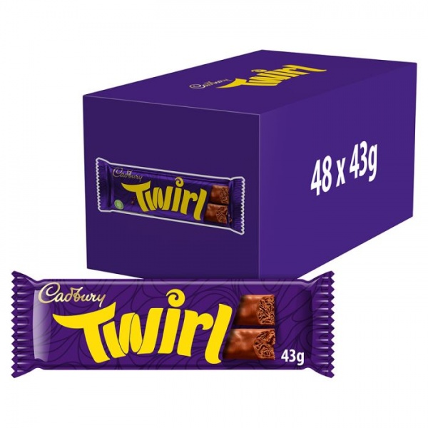 Cadbury Twirl Chocolate Bar 43G (48 Pack)