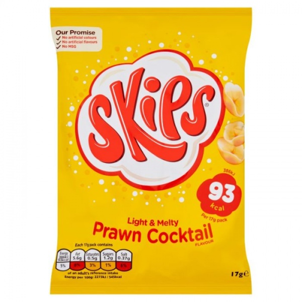 Skips Tangy Prawn Cocktail Crisps 17g (24 Pack)