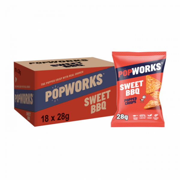 Walkers Popworks Bbq Crisps 28G (18 Pack)