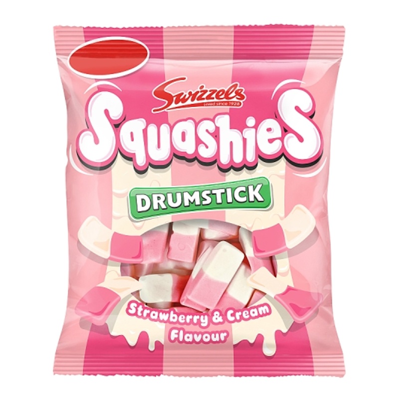 Swizzels Squashies Strawberry & Cream Bag 120G (12 Pack)