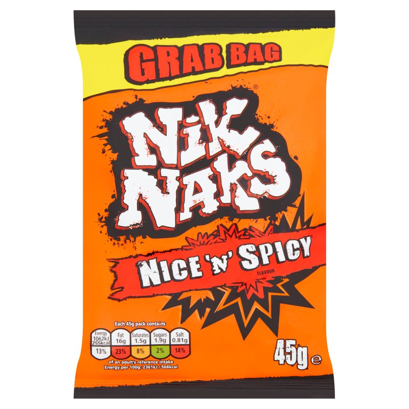 Nik Naks Nice 'N' Spicy Grab Bag 45G (36 Pack)