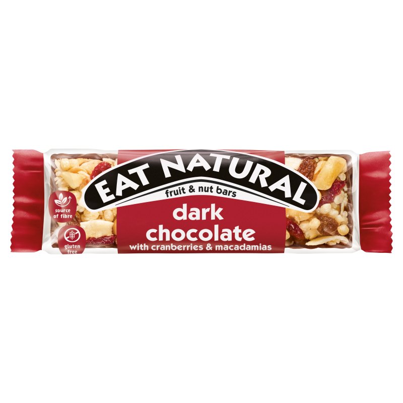 Eat Natural Dark Chocolate Macadamia & Cranberry Bar 40G (12 Pack)