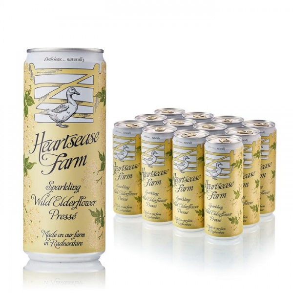 Heartsease Farm Sparkling Elderflower Can 330ml (12 Pack)