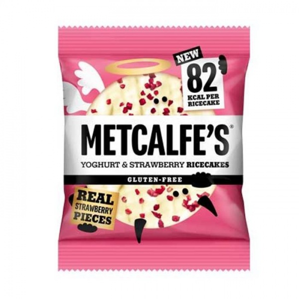 Metcalfe'S Skinny Yoghurt & Strawberry Rice Cakes 34G (12 Pack)