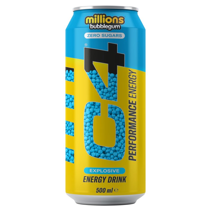 C4 Energy Millions Bubblegum Can 500Ml (12 Pack)